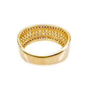18ct Yellow Gold Four Row Diamond Ring