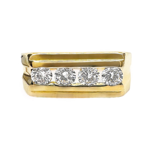 18ct Yellow Gold Four Diamond Ring