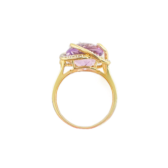 9ct Amethyst & Diamond Ring