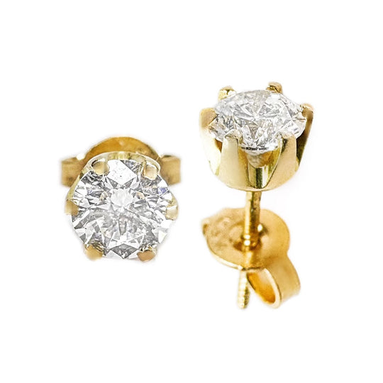 18ct Yellow Gold Diamond Stud Earrings