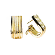 18ct Yellow Gold Ribbed Earrings