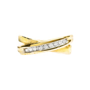 9ct Yellow Gold & Diamond Crossover Ring