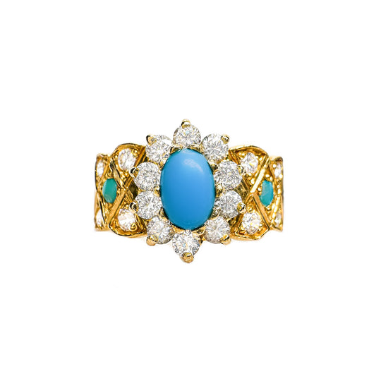 22ct Yellow Gold Turquoise Stone Ring