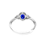 Sterling Silver Blue & Clear Cubic Zirconia Ring 
