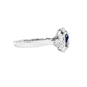 Sterling Silver Blue & Clear Cubic Zirconia Ring 