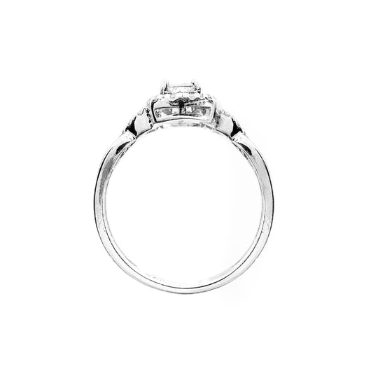 Sterling Silver Solitaire Halo Ring