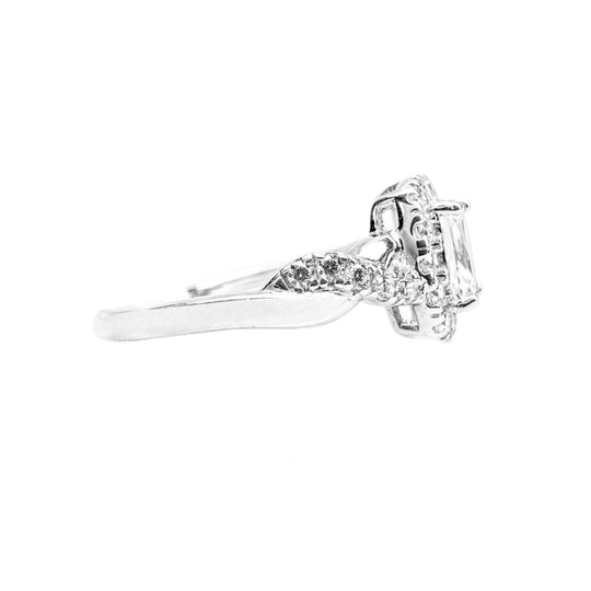 Sterling Silver Solitaire Halo Ring