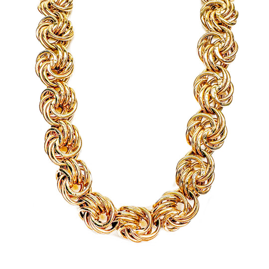 9ct Yellow Gold Fancy Twisted Link Necklace