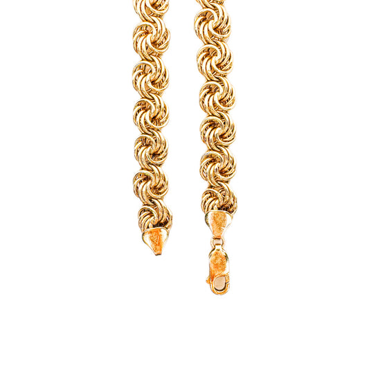 9ct Yellow Gold Fancy Twisted Link Necklace