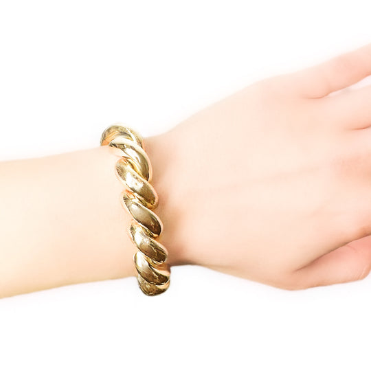 Vintage 9ct Textured & Smooth Link Bracelet