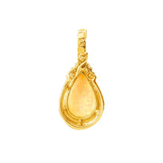 18ct Yellow Gold Solid Opal & Diamond Pendant