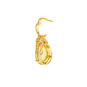 18ct Yellow Gold Solid Opal & Diamond Pendant