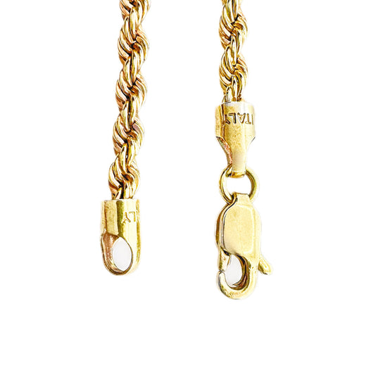 18ct White, Yellow & Rose Gold Rope Necklace