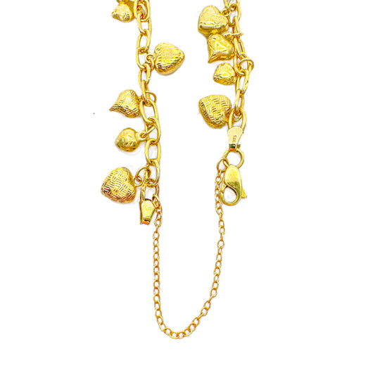 9ct Heart Charm Bracelet 
