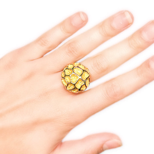 18ct Large Organic Dome Ring