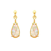14ct Solid Opal Drop Earrings 