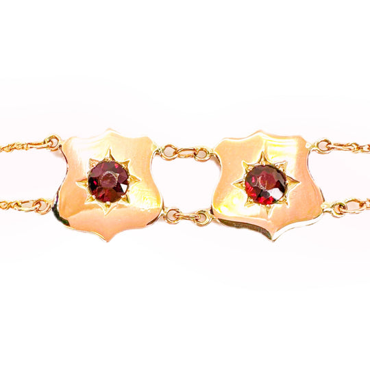 9ct Rose Gold Garnet Bracelet 