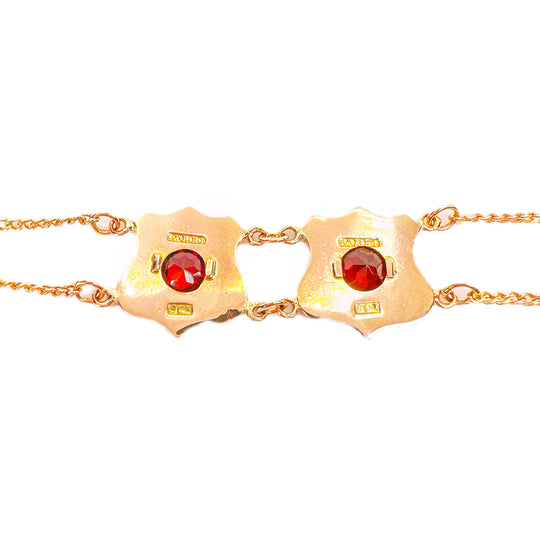 9ct Rose Gold Garnet Bracelet 