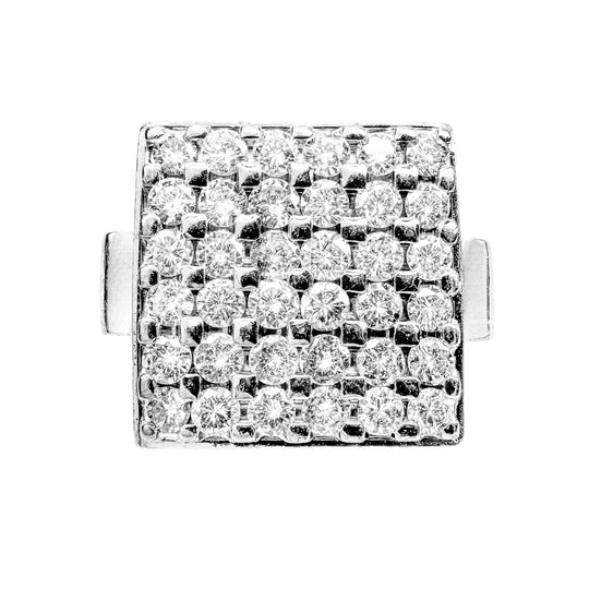 14ct White Gold Square Diamond Ring
