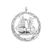 Sterling Silver Chinese Boat Pendant
