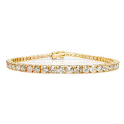 14ct Yellow Gold Diamond Tennis Bracelet