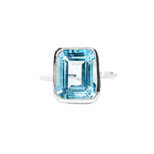 Blue Topaz Sterling Silver Ring