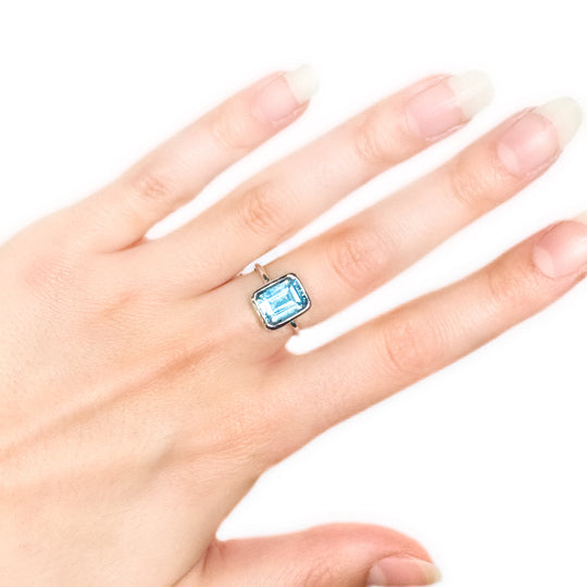 Blue Topaz Sterling Silver Ring