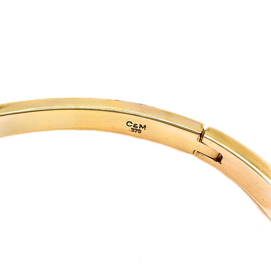 9ct Yellow Gold & Diamond Bangle