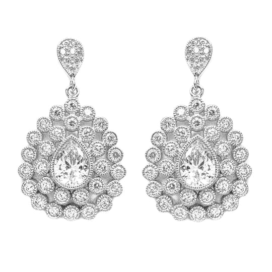 Sterling Silver Cubic Zirconia Chandelier Earrings