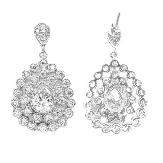 Sterling Silver Cubic Zirconia Chandelier Earrings
