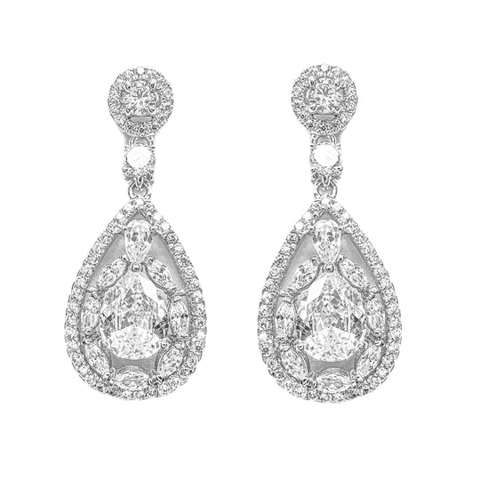 Sterling Silver Cubic Zirconia Drop Earrings