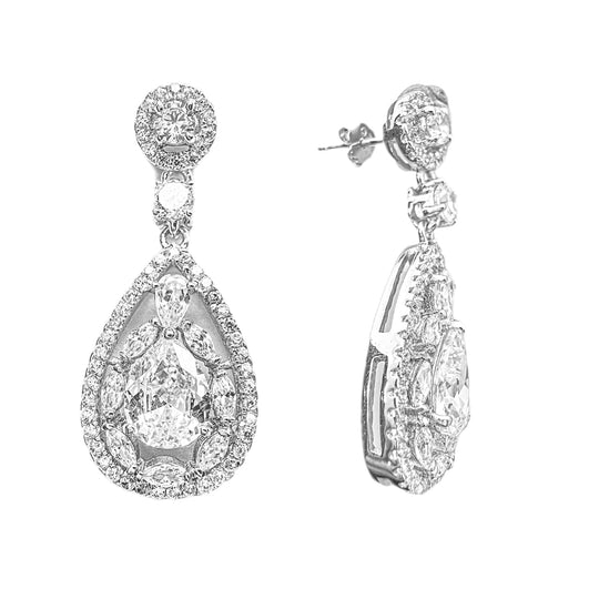 Sterling Silver Cubic Zirconia Drop Earrings