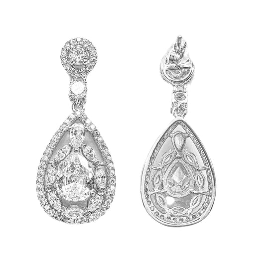 Sterling Silver Cubic Zirconia Drop Earrings