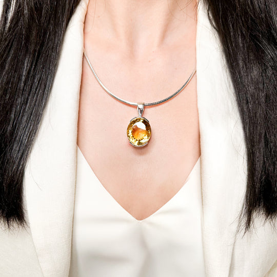 Citrine Sterling Silver Pendant