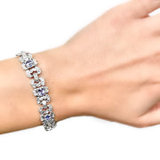 14ct White Gold Tanzanite & Diamond Bracelet 