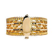 18ct Yellow Gold Wide Detailed Bangle