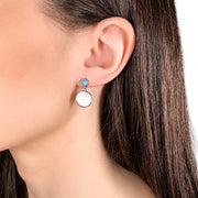 Sterling Silver Turquoise Stud Drop Earrings