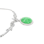 White Gold Jade & Diamond Necklet