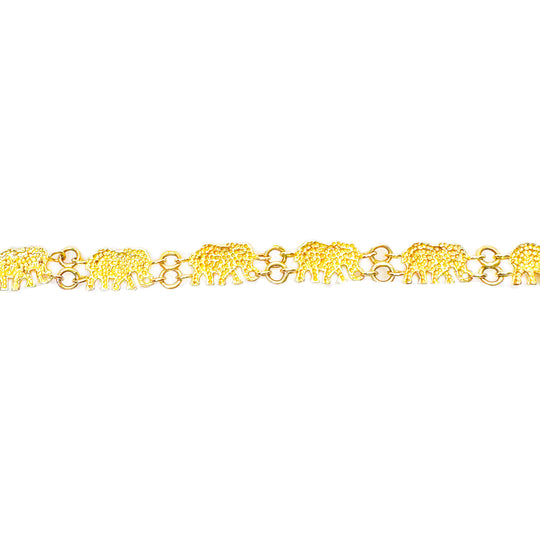 9ct Yellow Gold Elephant Bracelet
