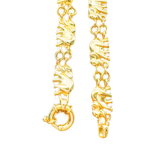 9ct Yellow Gold Elephant Bracelet
