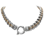 9ct Yellow & White Gold Double Curb Necklace