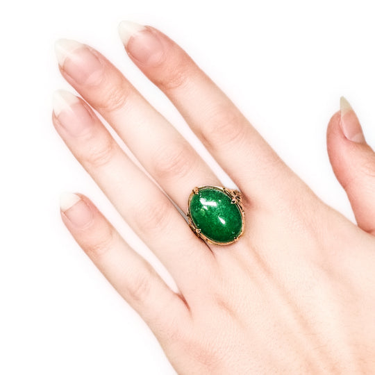 21ct Yellow Gold Jade Ring