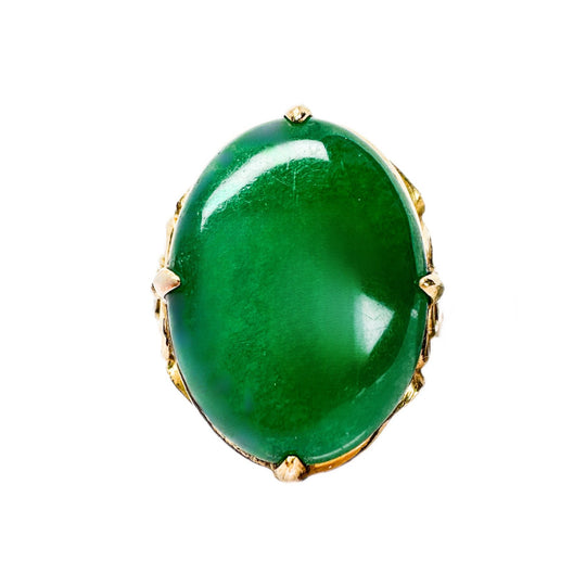 21ct Yellow Gold Jade Ring