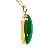 22ct Oval Jade Yellow Gold Pendant