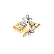 9ct Yellow Gold & Diamond Leaf Ring