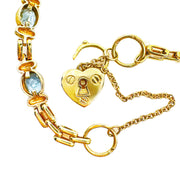 9ct Topaz Heart Padlock Bracelet