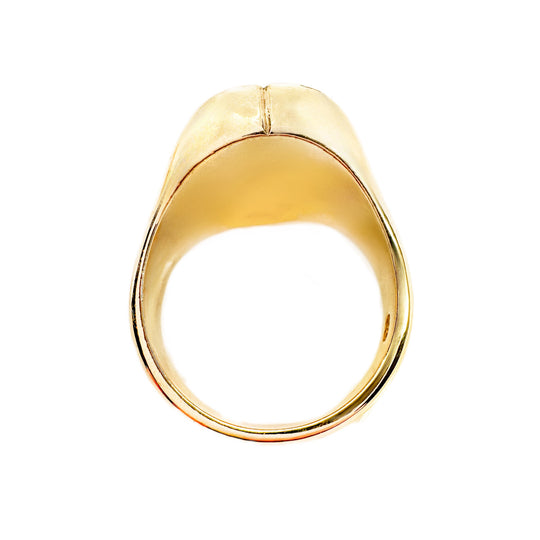 9ct Yellow Gold Diamond Shark Jaw 'R' Initial Ring