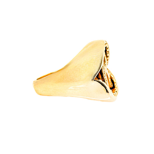 9ct Yellow Gold Diamond Shark Jaw 'R' Initial Ring