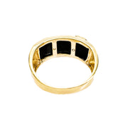 9ct Yellow Gold Dragon Onyx Mens