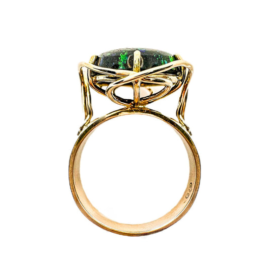 9ct Yellow Gold Opal Matrix Ring